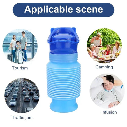 750ml Outdoor Portable Car Urinal Telescopic Squat-free Female Boys And Children Travel Camping Hiking Emergency Urinal Foldable
