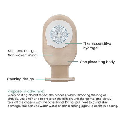 10-50pcs Drain valve One-piece System Colostomy Bags for Adults Disposable Colostomy Pouch Opening 20-65mm With Clip Closure