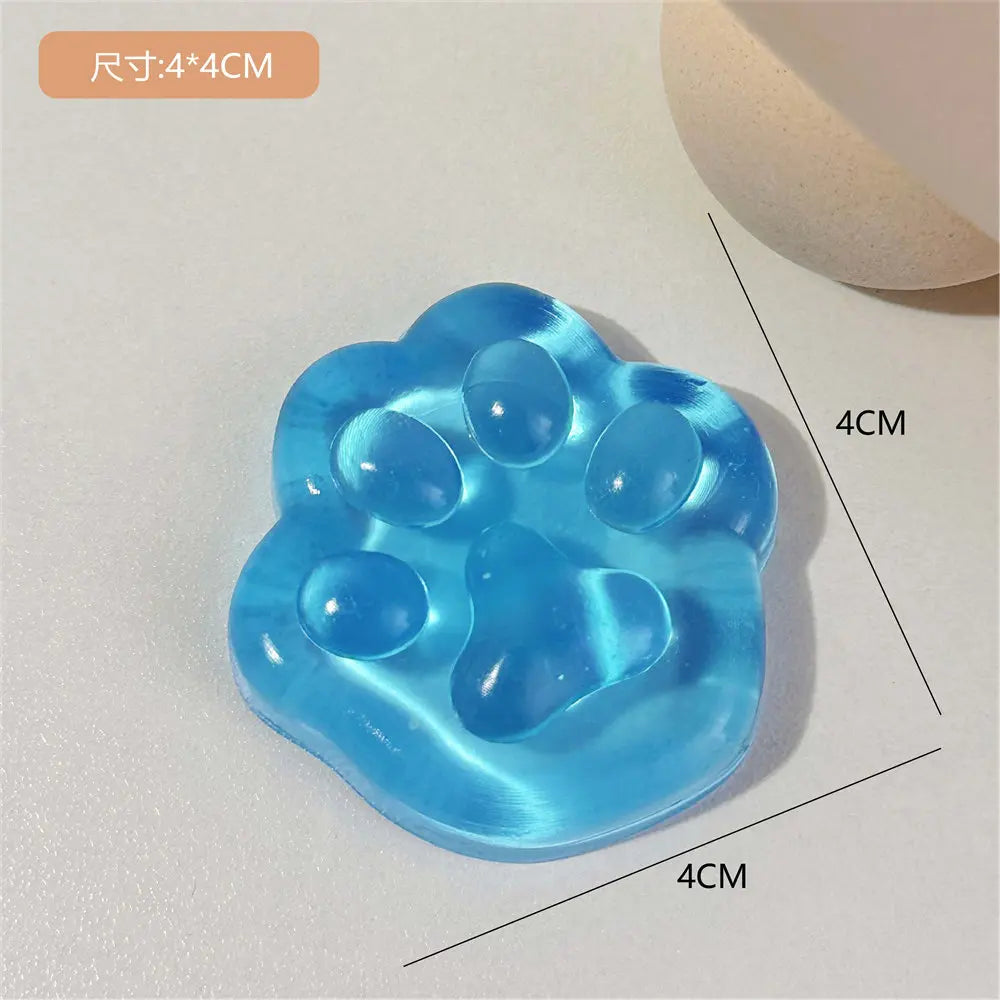 Clear Ice Cubes Squishy Toys Cute Cat Paw Fish Stress Relief Fidget Toy TPR Sticky Antistress Ball Slimy Squeeze Toys