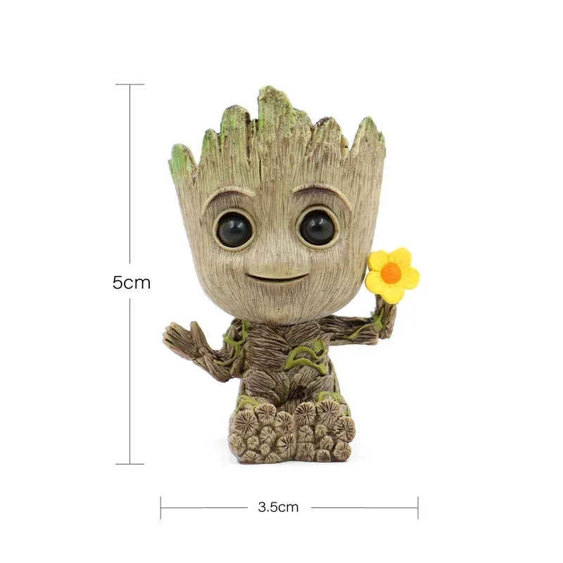 Deadpool Groot Anime Action Figure Sitting Posture Model X-Men Mini Doll Car Decoration Marvel Collection Figurine Toys Gift