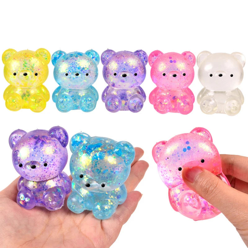 1PC New Maltose Syrup Mini Bear Decompression Ball Toys Cute Animal Anti-stress Fidget Decompression Ventilation Squeeze Toy