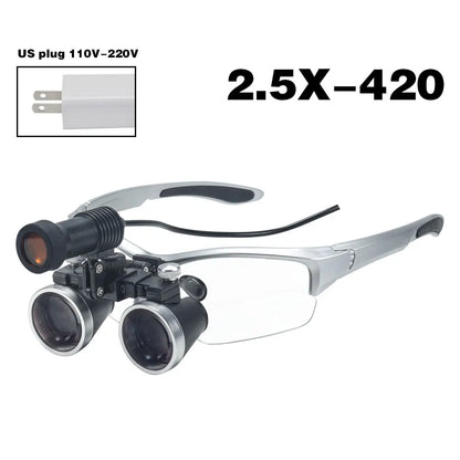 Dental Magnifier with LED Headlight Optical Dental Loupes for Dentist Binocular Magnifying Glasses with Headlamp for Surgery