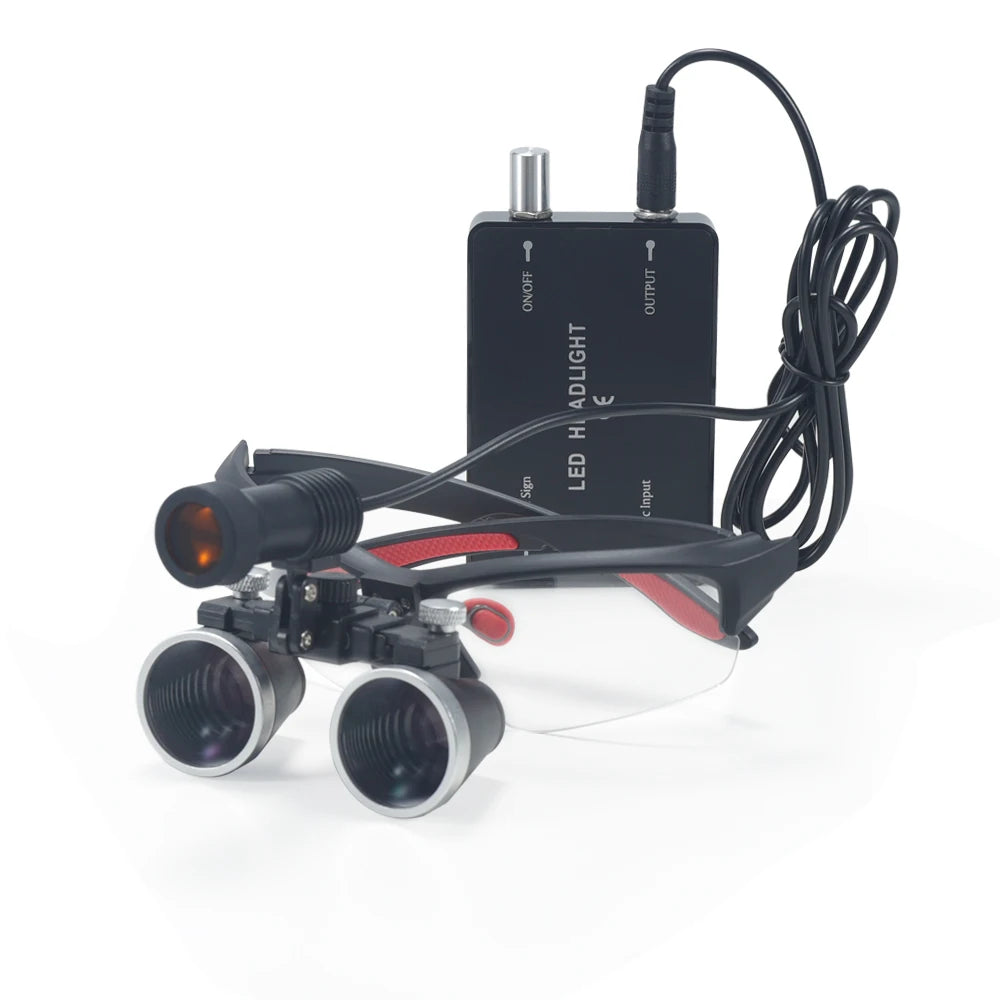 Dental Loupes 2.5/3.5x Black  Magnifier Lab Medical  Magnification Binocular Magnifier Headlight Headlamp 5W Seperately