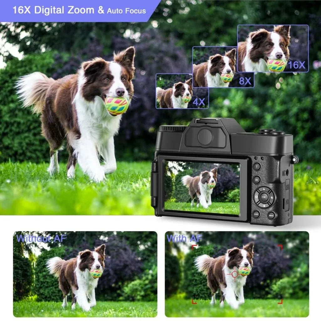 Digital Cameras 4K HD 16X 48 Megapixels Micro Single Retro With WiFi Professional Digital Camera Vlog External Lens Video Camera