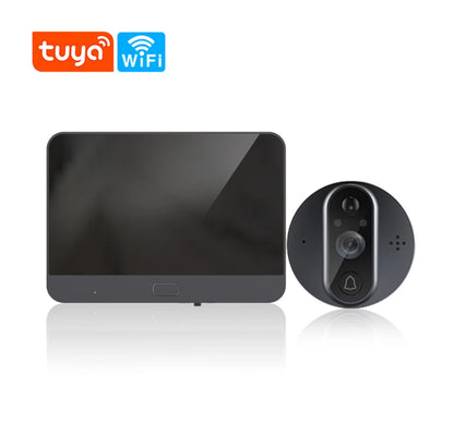 Tuya Smart Video Doorbell Peephole Camera Viewer Home Security Two-way Audio 1080 HD Night Vision WiFi Door Bell Monitor