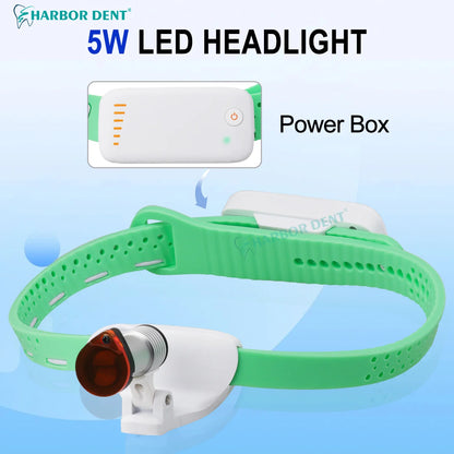 5W Dental LED Headligth Wireless Ultra-light High-brightness Dental Surgical Headband Medical Headlight  Adjustable Brightness