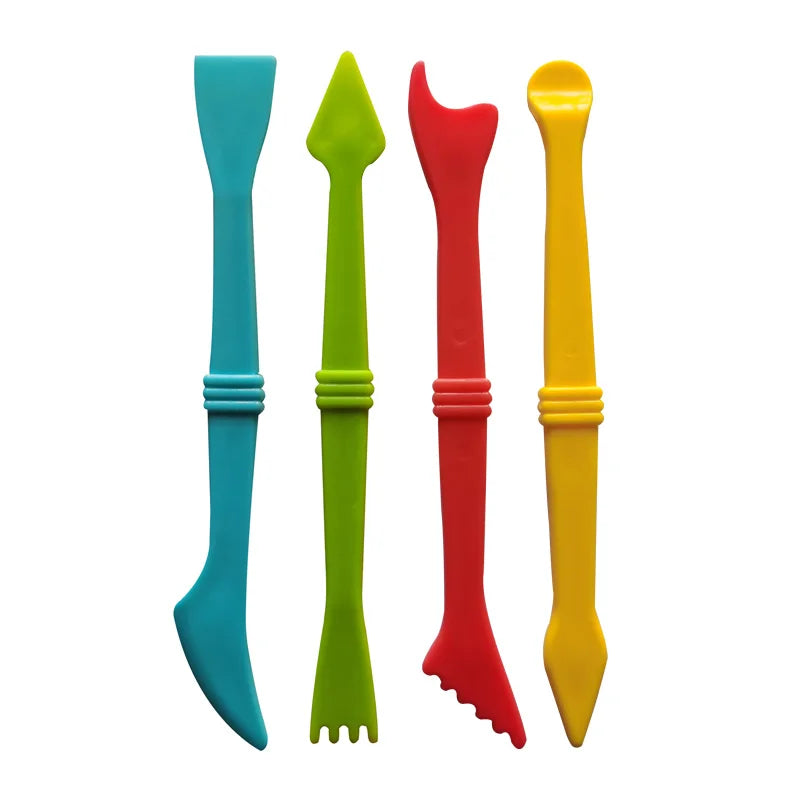 Cartoon 3D Animal Play Dough Molds DIY Creation Tools For Kids Toddlers Various Animal Molds Rolling Pins Clay Dough Accessories