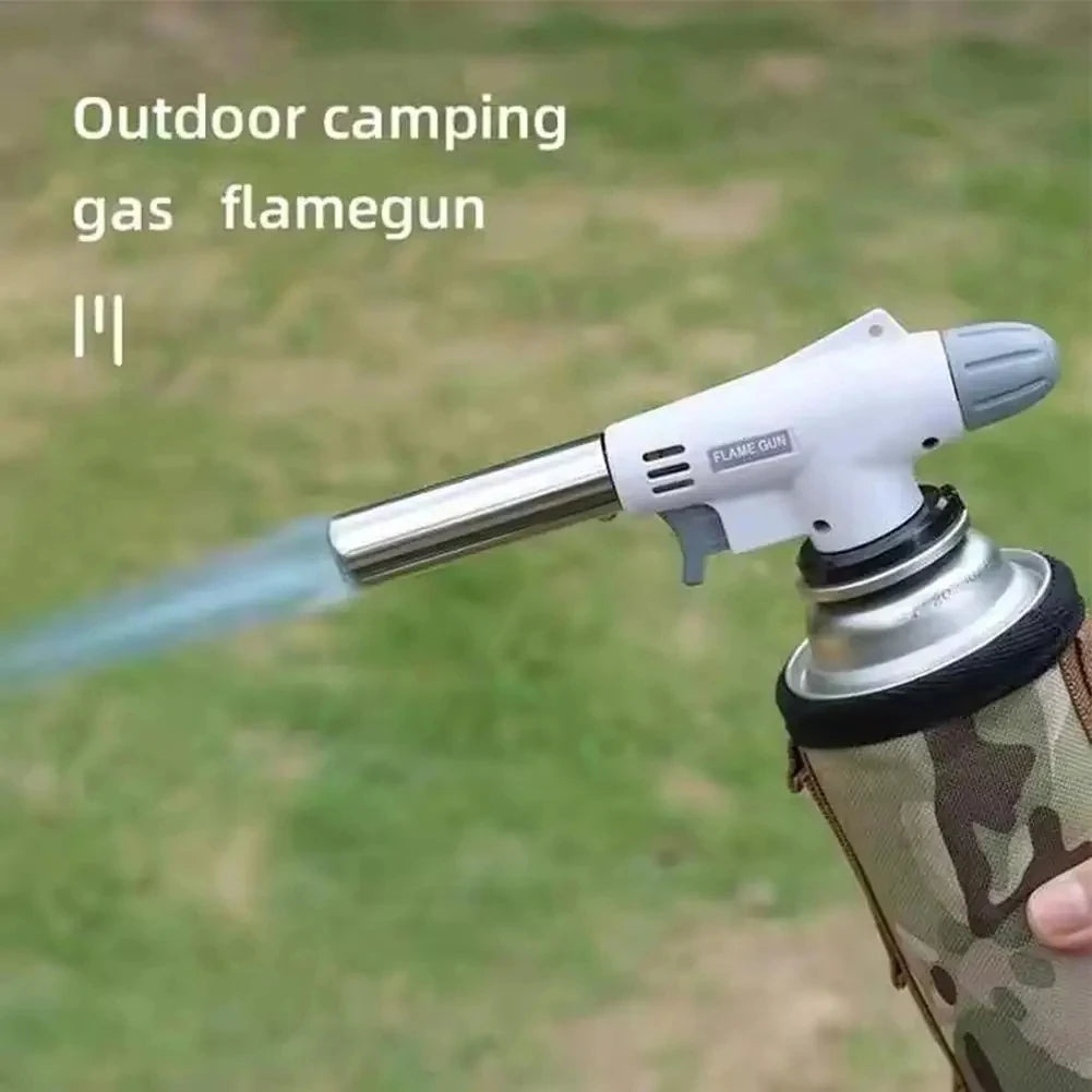 Outdoor Camping Gas Burner Adjustable Flame Gas Lighters Flame Gas Torch Flame Gun Blow for BBQ Camping Cooking