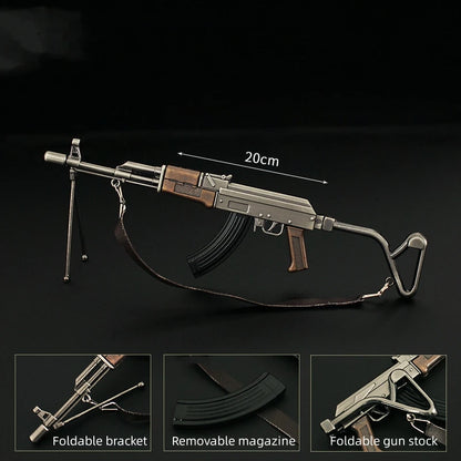 20cm PUBG Weapon Model Metal AK47 Gun Toy RPK Light Machine Gun Keychain Miniatures AKM Alloy Arms Military Equipment Gift