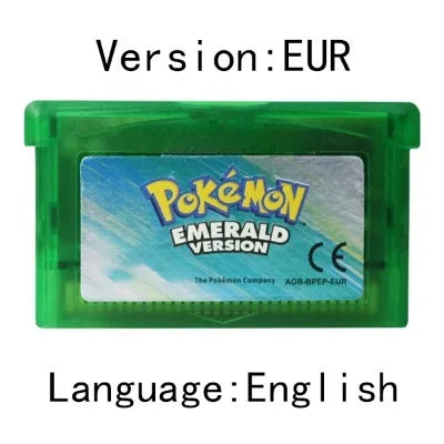 GBA Game 32 Bit Video Game Cartridge Console Card Pokemon Emerald Ruby FireRed LeafGreen Sapphire Multi-language for GBA/NDS
