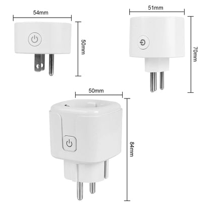 Work with Alexa Google Home Assistant Smart Plug Tuya Life APP 16A Wall Charger EU/US/BR Socket WiFi Power Monitor Timer
