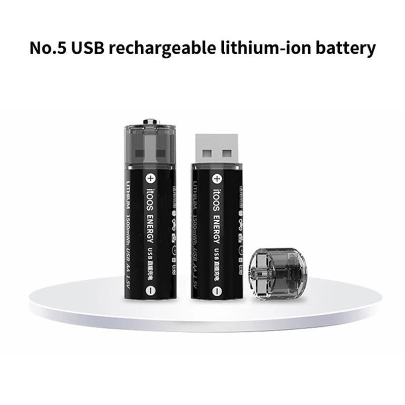 Large Capacity 1.5V AA 1500mAh USB Rechargeable AA Batteries USB Lithium ion Battery for Keyboard Mouse Toy