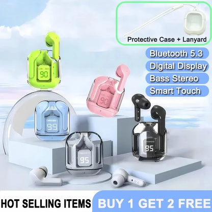 (Buy Earphone And Get: Protective Case + Lanyard)T2 Gaming Earbuds TWS Bluetooth 5.3 HIFI Bass Wireless Headphone Sports Headset