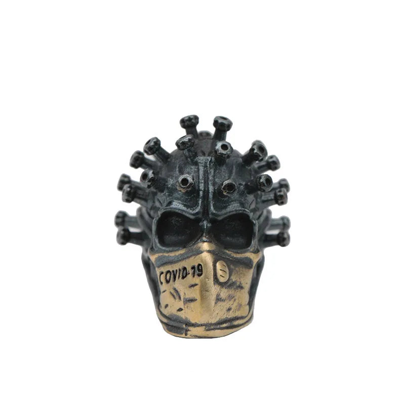 Surgical Mask Skull Head Brass Knife Beads Outdoors EDC DIY Tools Paracord Lanyard Pendants Keychains Accessories Punk Jewelry