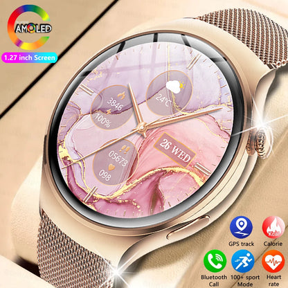 2024 New For Huawei Watch 4 Mini NFC Smart Watch Women AMOLED HD Screen IP68Waterproof Heart Rate Blood Sugar BT Call Smartwatch