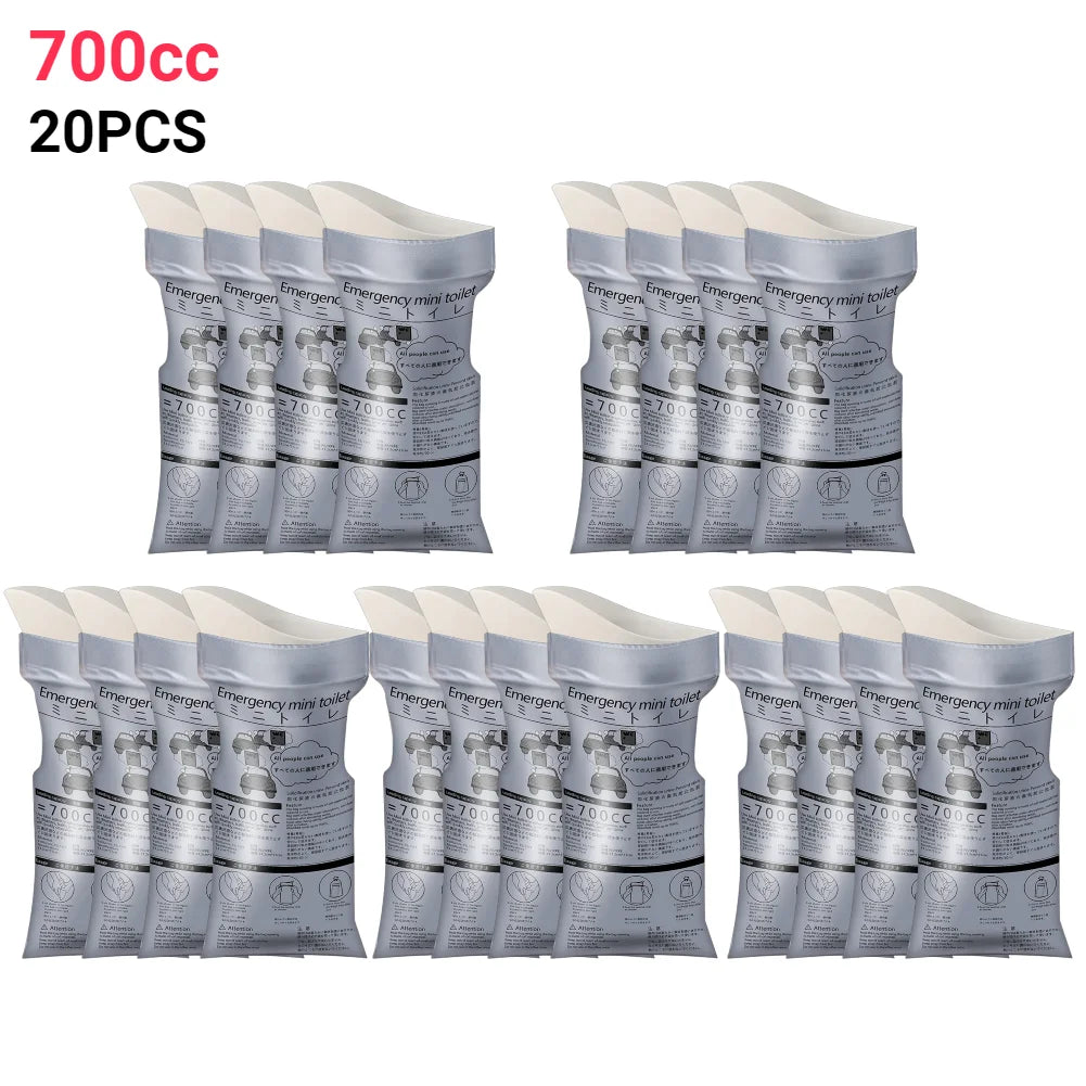 Outdoor Emergency Urinate Bags 700ml Disposable Travel Mini Mobile Toilet Portable Urine Bag Unisex Pee Bag for Female Baby Male