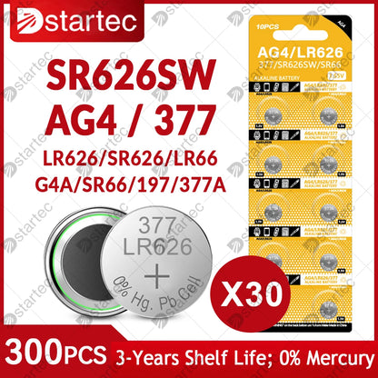 1.55V LR626 AG4 377A 377 177 376 SR66 626A L626 Button Batteries For Watch Toys Remote SR626SW AG 4 Cell Coin Alkaline Battery