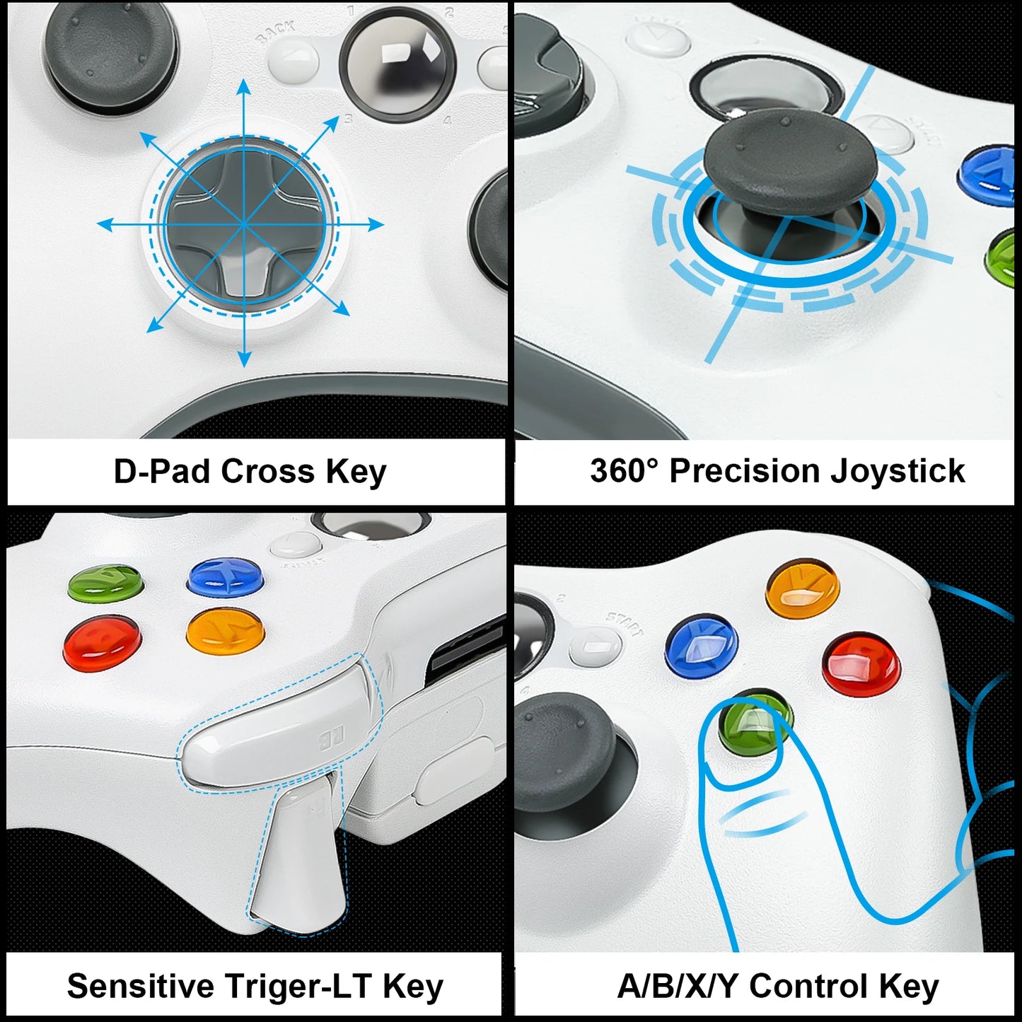 Gamepad For Xbox 360  Wireless Vibration Joystick For Microsoft PC Console Compatible with Windows 7 8 10 Game Controller
