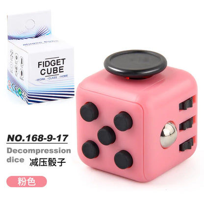 Fashion Decompression Dice Autism Adhd Anxiety Relieve Toy Adult Kids Fingertip Press Button Toys Rainbow Dice Antistress Cube