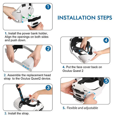 Adjustable Headband For Oculus Quest 2 3 Halo Head Strap Elite Head Strap battery warehouse For Meta Oculus Quest 2 Accessories