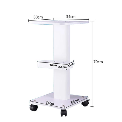 Medical Trolley Mobile Shelf Table Dental Unit Portable Cart with Swivel Brake Wheels and Socket for Dental Clinic Dentist Tools