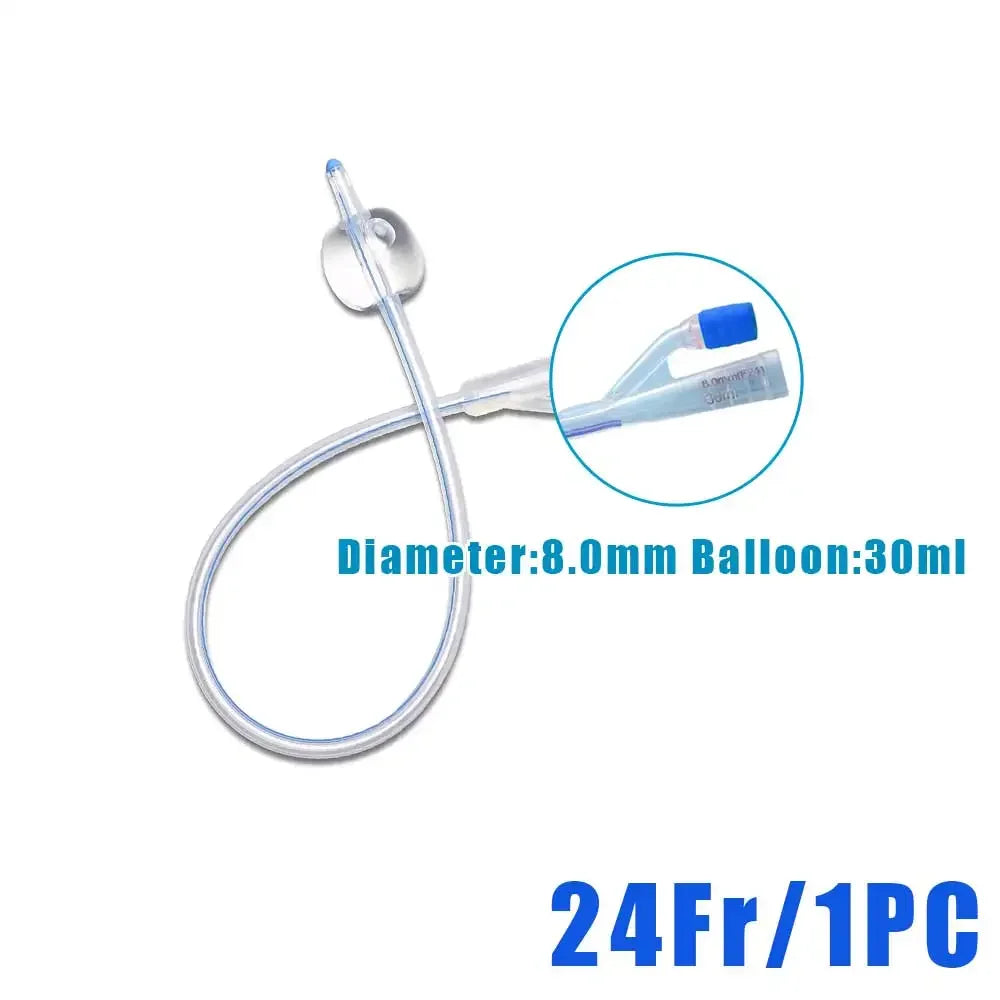 1Pc Medical Disposable Silicone Urinary Catheter 2 Way Silicone Foley Balloon Catheter for Men Women 12/14/16/18/20/22Fr