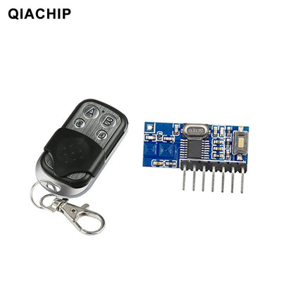 RF 433mhz Transmitter 4 Button Remote Control + Receiver Module Fixed EV1527 Decoding 4CH Output With Learning DIY Kit difoda