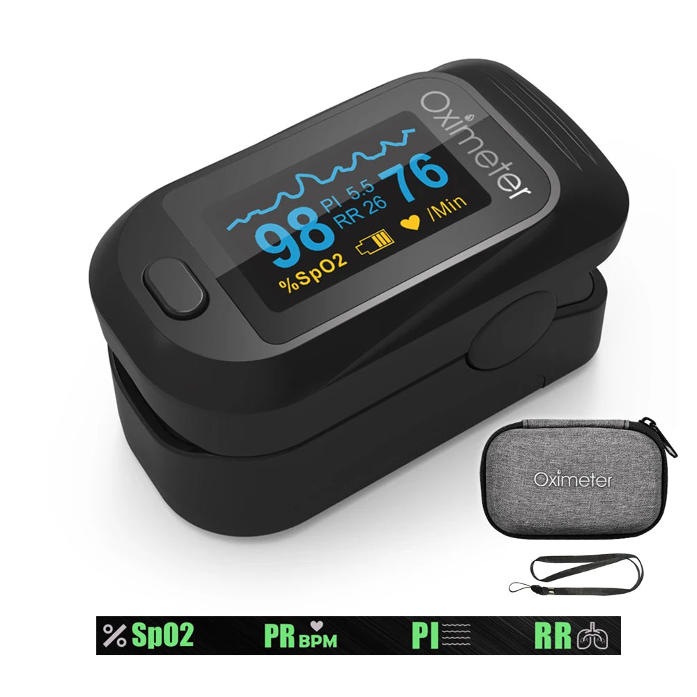 Portable Professional Finger Oximeter Digital Finger Pulse Oximeter OLED Blood Oxygen Heart Rate Health Diagnostic Monitor Tool