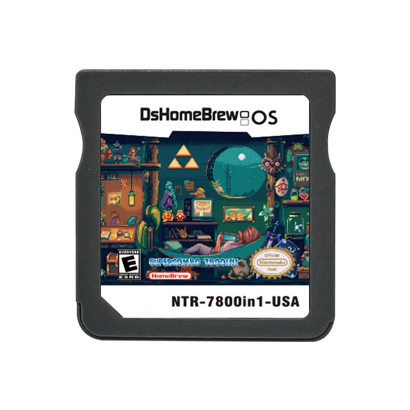 7800 in 1 Compilation DS NDS 3DS 3DS NDSL Game Cartridge Card Video Game Simulation GBA GBC FC MD Arcade GB