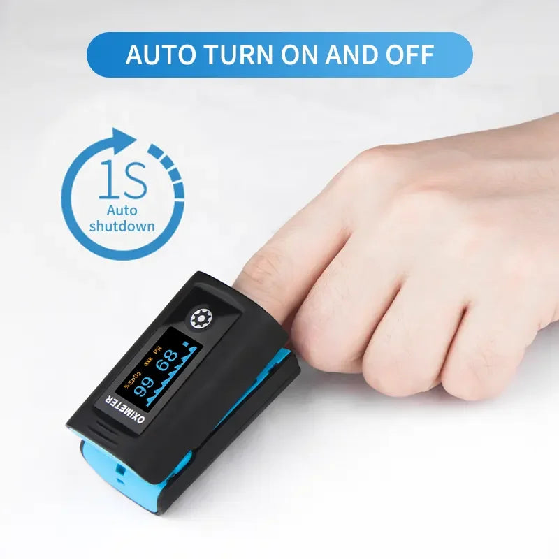 Bluetooth Finger Pulse Oxygenation Monitor Alarms Blood Oxygen Heart Rate PI PR Storage Log Data Continuous Monitoring