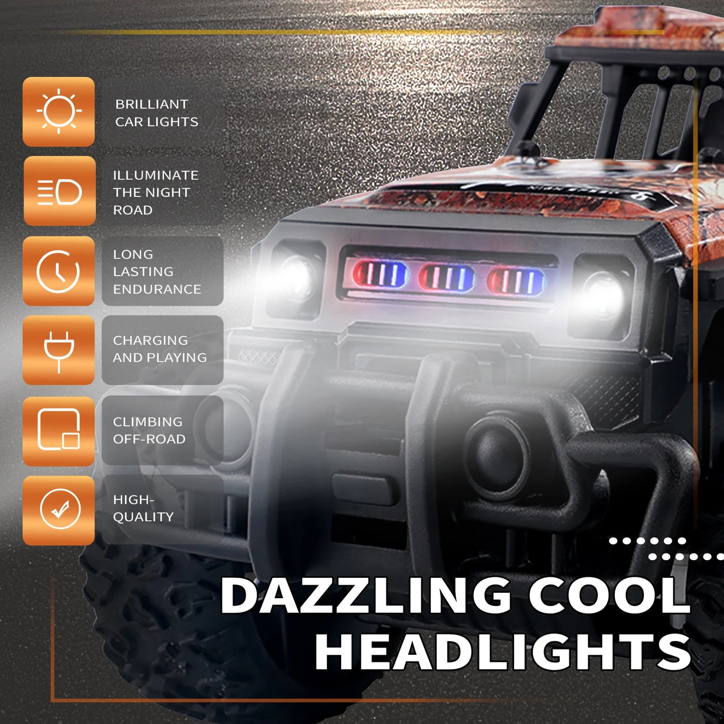 JJRC Q181 30KM/H 1:20 RC Car With LED Lights 2.4Ghz Double Motors RC Monster Truck All Terrain Off Road High Speed RC Racing Car