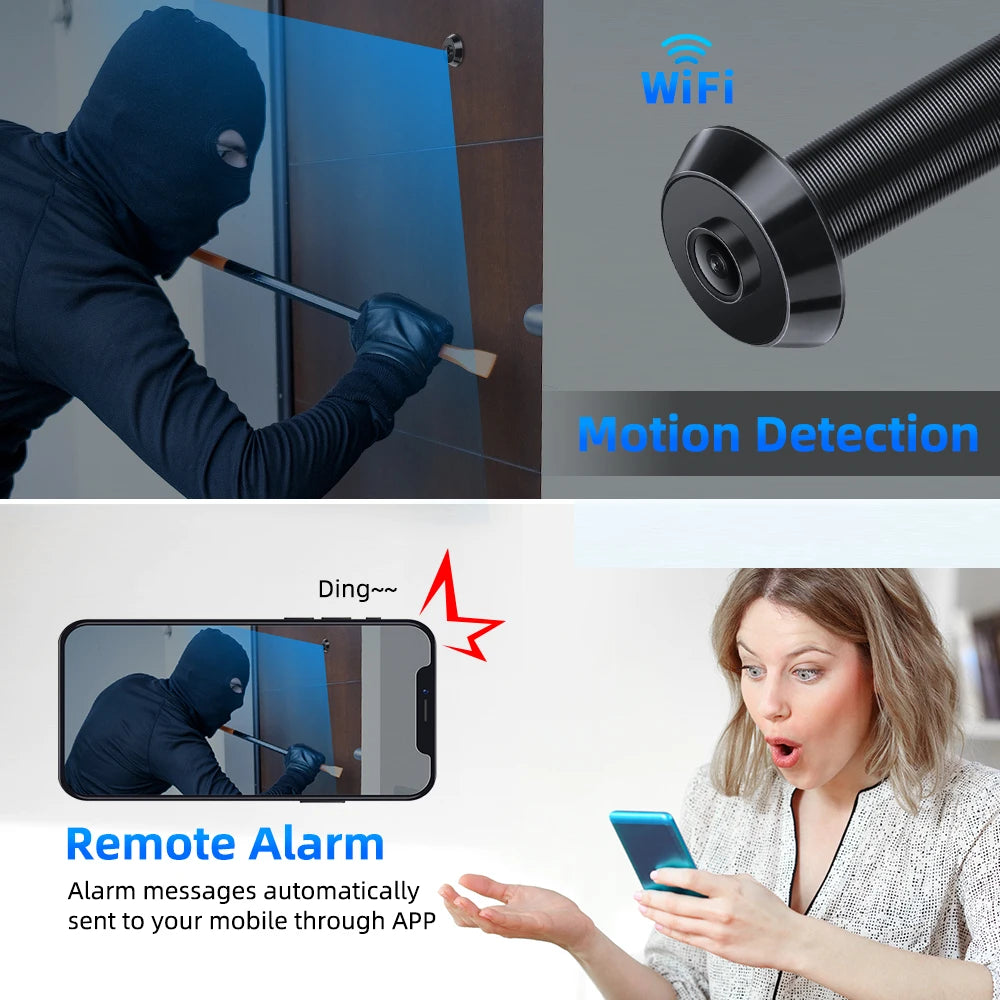 Awapow Tuya Peephole Camera 2.4G&5G Wifi Mini Door Viewer 1080P Motion Detection Smart Home Security Night Vision Auto Record