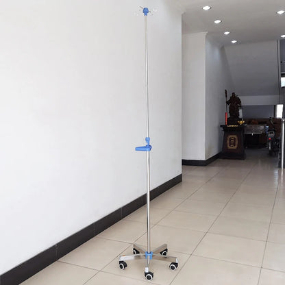 EUR PET medical portable removable iv drip pole stand for  with 4 hooks as Hospital Furniture