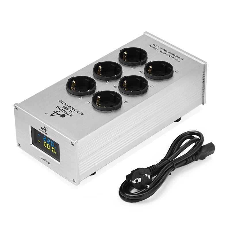 Hi-end EU Hifi Power Filter for Standard EU Socket Noise-free Audio Purifier Filter Power Conditioner with EU Outlets Strip