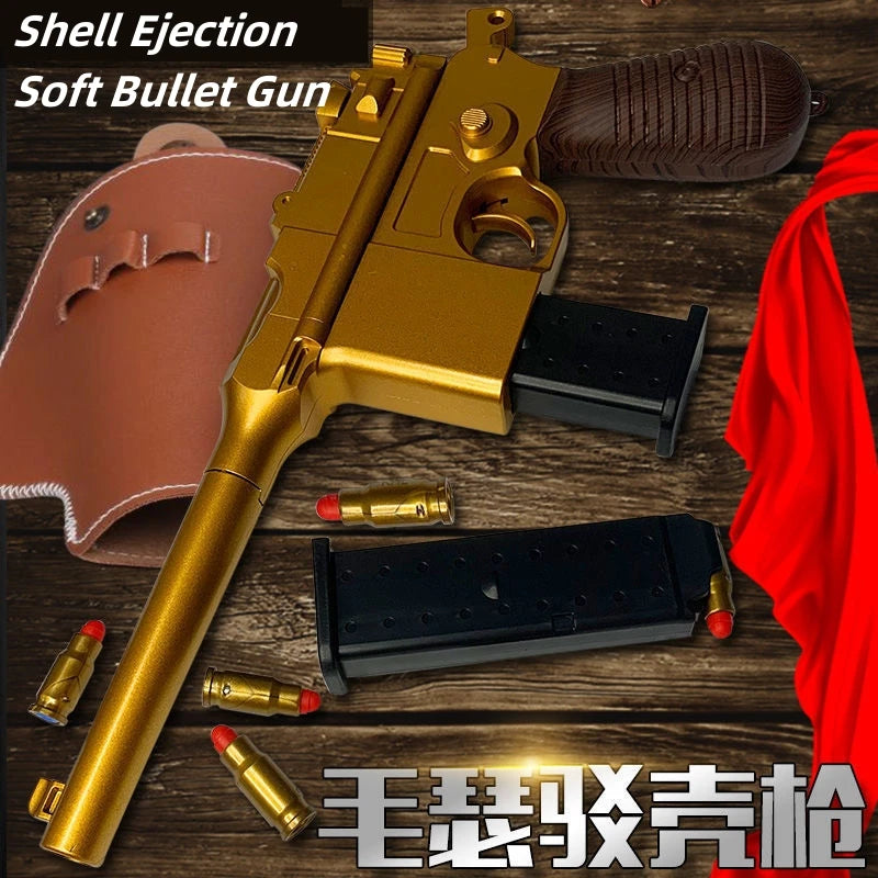 Children's Soft Bullet Gun Ejection Shell Mauser Toy Guns Retro M1932 Wooden Box Model Boy Simulation Props