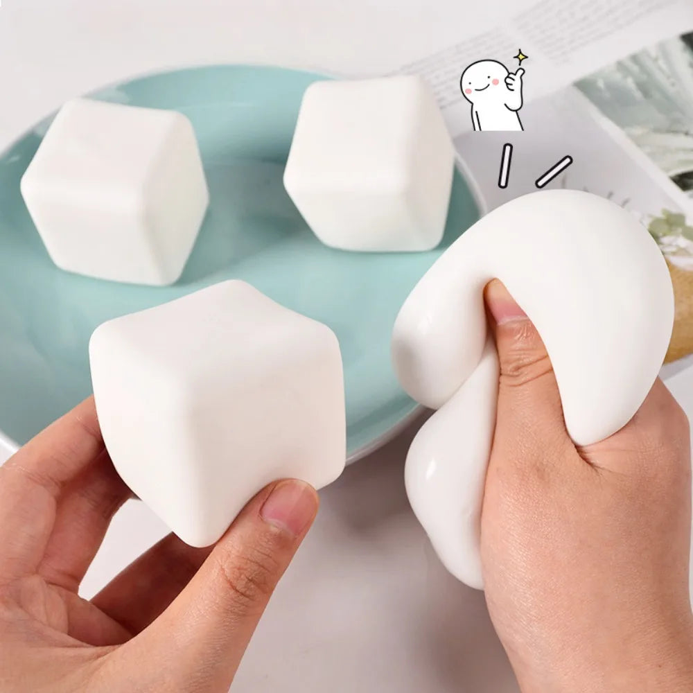 Squihy Flexible Tofu Cubes Cute Stress Relief  Autism Sensory Toys Stress & Anxiety Relief Fidget Toys for Kids Girl Gift