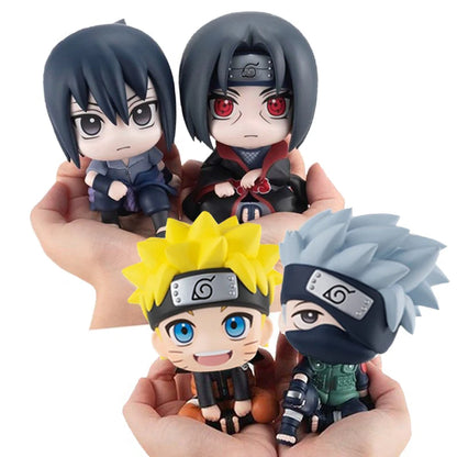 9 CM Anime Naruto Characters Uzumaki Naruto Kakashi Uchiha Sasuke Itachi Cute Toys Q Version Figurals Car Decoration Model Gift