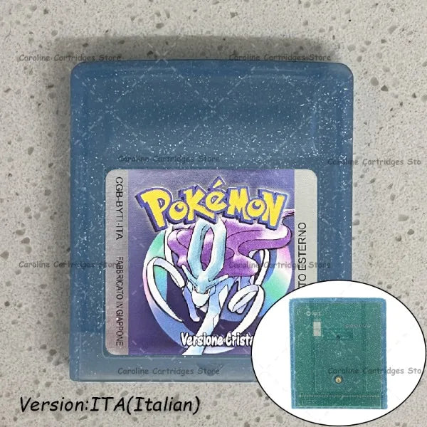 GBC Video Game Cartridge Console Card Pokemon Blue/Crystal/Green/Gold/Red/Silver/Yellow Full-size Chip with Multi-language