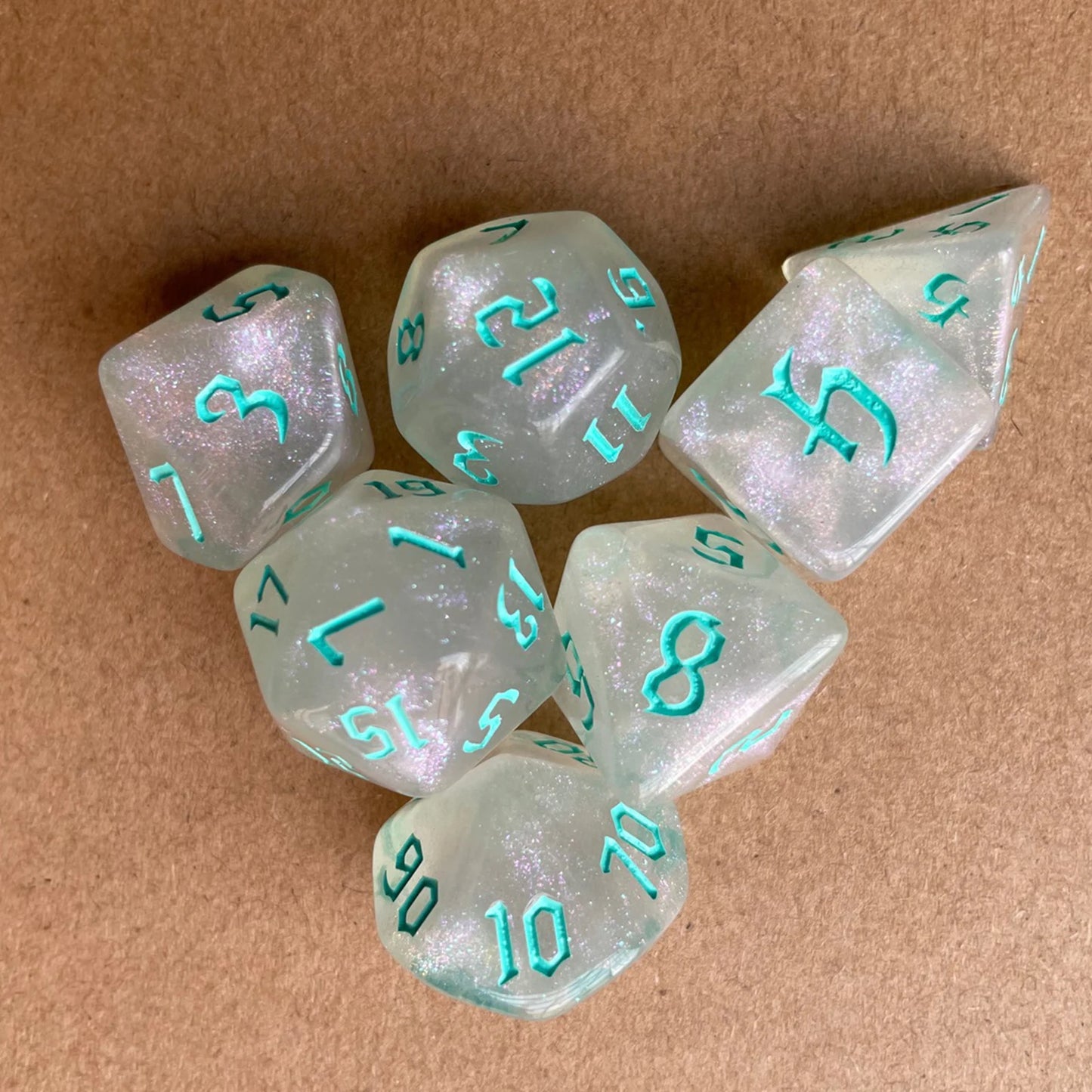 7/10Pcs Double-Colors Polyhedral Dices with Pouch Set D4, D6, D8, D12,D20, D10 for Board Game Role Playing Game Party