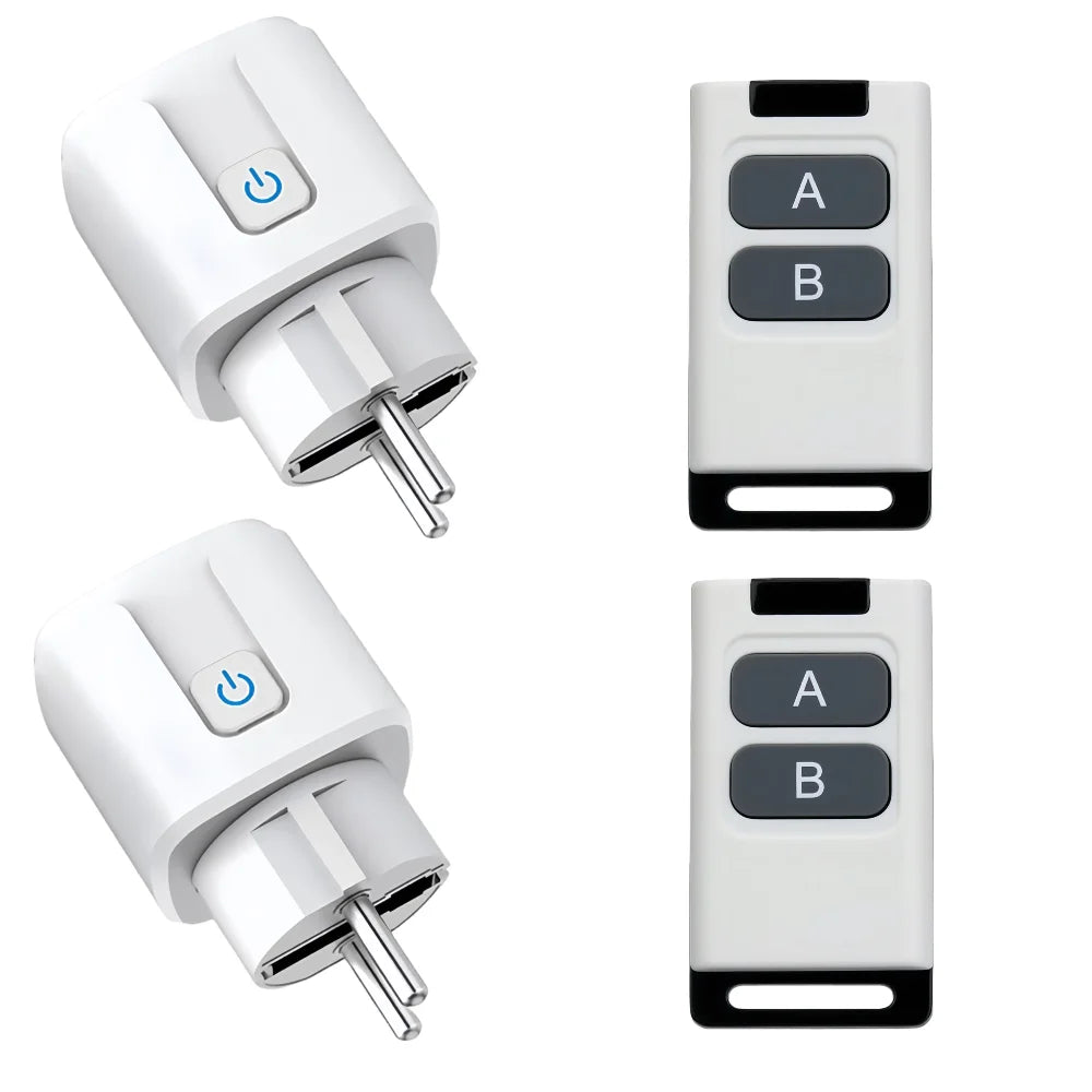 Universal Remote Control Mini Electrical Sockets 433MHZ Rf Smart Plug 220V 15A Single Sockets Switch for Home Appliance led