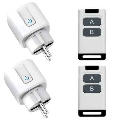 Universal Remote Control Mini Electrical Sockets 433MHZ Rf Smart Plug 220V 15A Single Sockets Switch for Home Appliance led