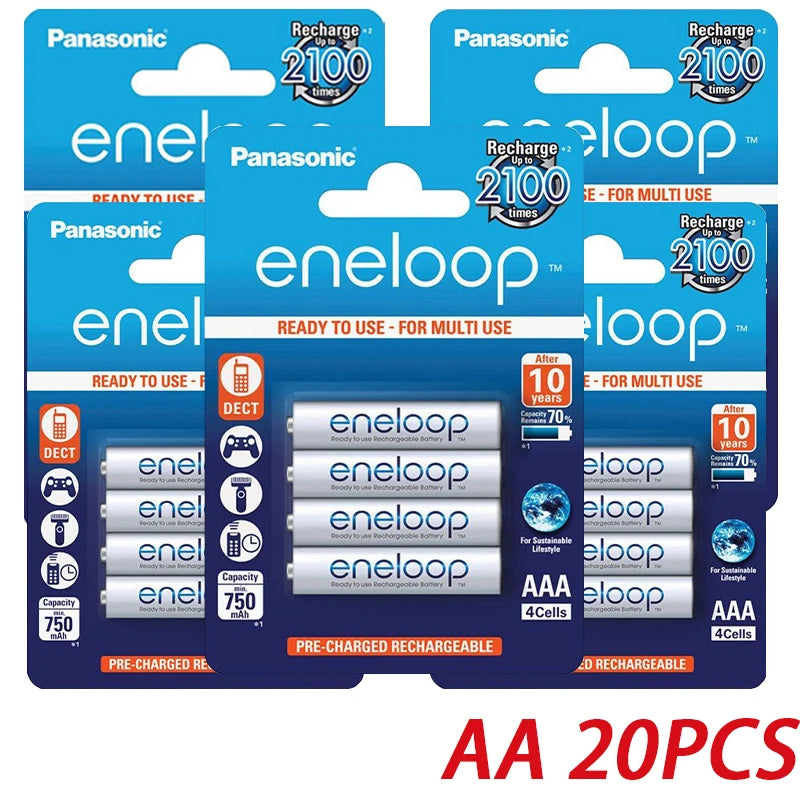 100% Panasonic Eneloop 100% original AA rechargeable battery 1.2v 1900mAh pre-charged nimh suitable for flashlight camera toys