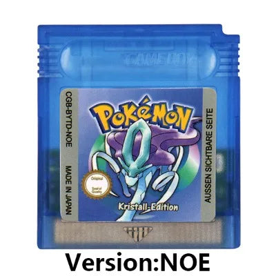 GBC 16-bit Game Video Game Cartridge Console Card Pokemon Red Blue Crystal Golden Green Silver Yellow with Multi-language