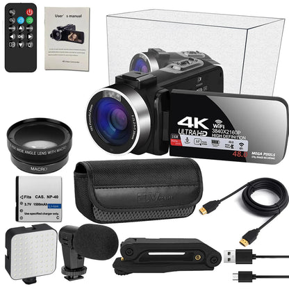 Digital Camera 4k Professional Camcorder for Youtube 48MP WiFi Video Camera 18X Digital Zoom Camera Digital Webcam For Tiktok
