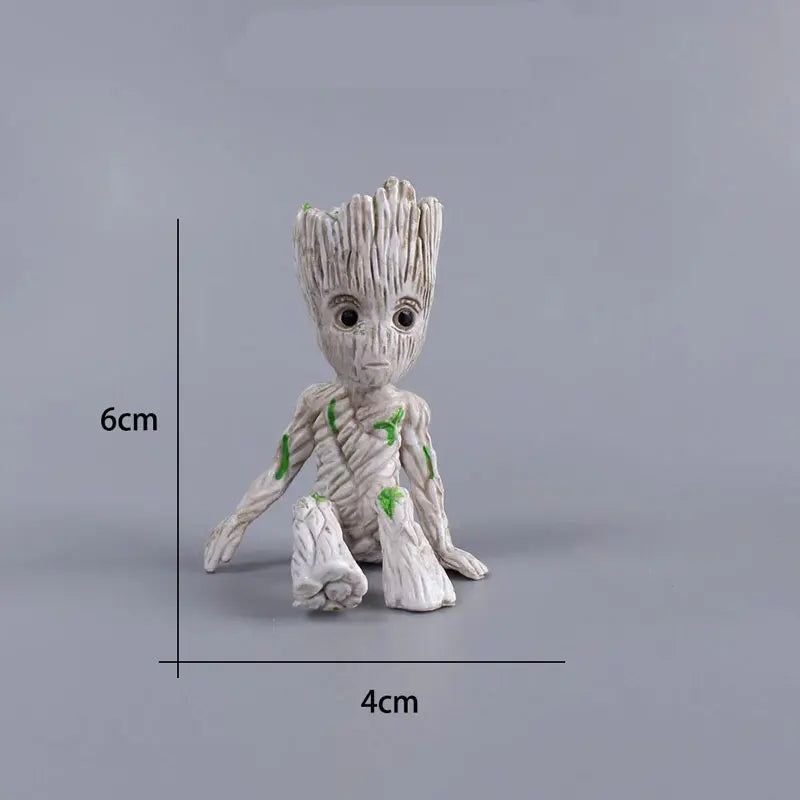 5-6Cm Tree Man Groot Guardians of The Galaxy Marvel Avengers Anime Mini Toys Action Figure Sitting Groot kids Toys Gifts