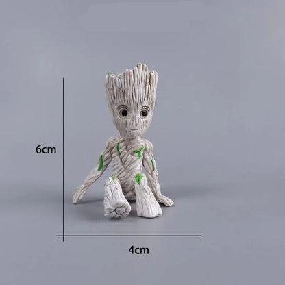 5-6Cm Tree Man Groot Guardians of The Galaxy Marvel Avengers Anime Mini Toys Action Figure Sitting Groot kids Toys Gifts
