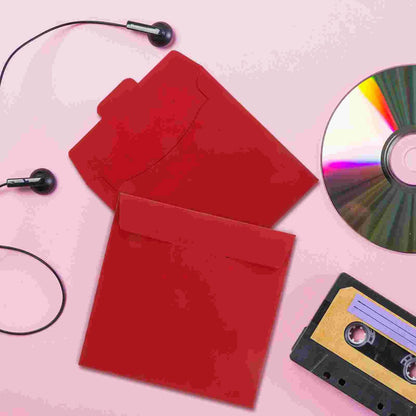 20 Pcs Envelope CD Bag DVD Kraft Paper Packaging Wedding Photography Advertising Information (red) Sheets Sleeves Envelopes