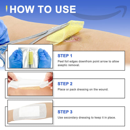 CEEPORT Medical 1x8in 50pcs Xeroform Petrolatum Dressing Non-Adherent Gauze Pad Strip for Wound Care