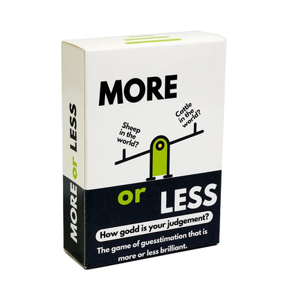 More or Less Card Game The Quiz Game Based On Fun Trivia Board Game How Good Is Your Judgement First Edition 1pc Educational Gam