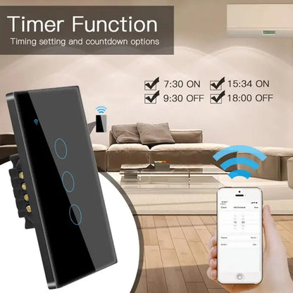 Tuya US WiFi Smart Light Switch Neutral Wire Required 1/2/3/4 Gang Smart Home Switch Works With Smart Life APP Alexa Google Home
